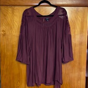 Torrid Sheer Burgundy Top